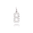 14K White Gold Small Diamond-Cut Number 8 Charm