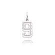 14K White Gold Small Diamond-Cut Number 9 Charm