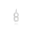 14K White Gold Small Satin Number 8 Charm