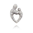 14K White Gold Heart Shaped .63ct. Diamond Mother & Child Pendant