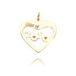 14K Gold Class Of 2010 Heart Cut Out Charm