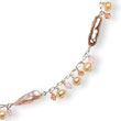 Sterling Silver Cultuter Pearls, Rose Quartz & Peach Crystal Necklace