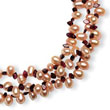 Sterling Silver 7.5-8.5mm Freshwater Cultured Pink Pearl & Garnet Necklace