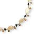 Sterling Silver Carnelian, Quartz, Topaz Crystal, Freshwater Cultured Pearl Necklace