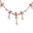 Sterling Silver Rose Crystal & Freshwater Cultured Pink Pear Necklace
