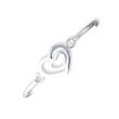 Sterling Silver Heart Within A Heart Bangle Bracelet