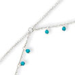 Sterling Silver Turquoise Double Chain Anklet Bracelet