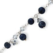 Sterling Silver Shadow Crystal, Lapis Anklet