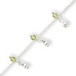 Sterling Silver Peridot Bead Anklet