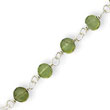 Sterling Silver Green Beads With Heart Anklet
