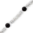 Sterling Silver Polished Onyx Toggle Bracelet