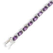 Sterling Silver Purple & Clear CZ Bracelet