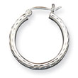 Sterling Silver 2.25mm Diamond-Cut Hoop Earrings