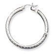 Sterling Silver 3.00mm Diamond-Cut Hoop Earrings