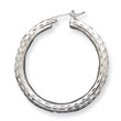 Sterling Silver 4.00mm Diamond-Cut Hoop Earrings