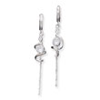 Sterling Silver Spiral Cz Dangle Hoop Earrings