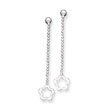 Sterling Silver Flower Drop Earrings