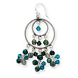 Sterling Silver Freshwater Cultured Green Pearl, Crystal, Quartz Dangle Earrings