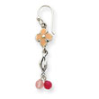 Sterling Silver Strawberry & Cherry Quartz Antiqued Dangle Earrings