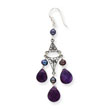 Sterling Silver Amethyst & Freshwater Cultured Peacock Pearl Earrings
