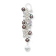 Sterling Silver Howlite, Crystal Quartz, Freshwater Cultured Gray Pearl Earrings