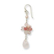 Sterling Silver Rose Crystal & Freshwater Cultured Pink Pearl Earrings