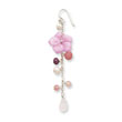 Sterling Silver Rose, Cherry Quartz, Freshwater Cultured & Mother Of Pearl Earrings