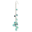 Sterling Silver Amazonite, Blue Crystal, Freshwater Cultured Pearl Earrings