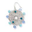 Sterling Silver Turquoise Blue Agate And Light Blue Crystal Earring