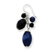 Sterling Silver Sodalite, Blue Goldstone, Black Crystal, Cultured Pearl Earrings