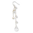 Sterling Silver Clear Quartz, White Cultured Pearl, Opalite Earrings