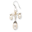 Sterling Silver White Pearl, Quartz Earrings