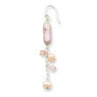 Sterling Silver Freshwater Cultured Pearls, Rose Quartz & Peach Crystal Earring