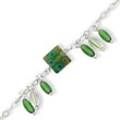 Sterling Silver Green Crystal Bracelet