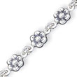 Sterling Silver Flower Charm Bracelet