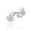 14K White Gold Heart Toe Ring