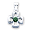 Sterling Silver Green Synthetic Stone Charm