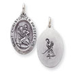 Sterling Silver St. Christopher Medal, Hockey Charm