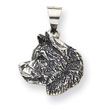 Sterling Silver Antiqued Husky Pendant