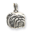 Sterling Silver Antiqued Bulldog Charm