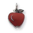Sterling Silver Enameled Red Apple Charm