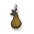 Sterling Silver Enameled Green Pear Charm