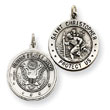 Sterling Silver Reversable US Army St.Christopher Pendant