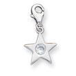 Sterling Silver April CZ Birthstone Star Charm