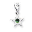 Sterling Silver May CZ Birthstone Star Charm