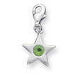 Sterling Silver August CZ Birthstone Star Charm