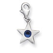 Sterling Silver September CZ Birthstone Star Charm