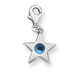 Sterling Silver December CZ Birthstone Star Charm