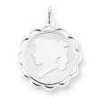Sterling Silver Engraveable Girl Disc Charm