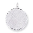 Sterling Silver Engraveable Round Patterned Disc Charm